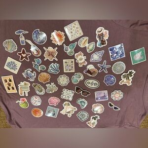 Assorted Seashell and Ocean-Themed Stickers